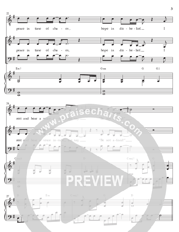 Be Not Afraid (Choral Anthem SATB) Octavo (Vocals & Piano) (Prestonwood Worship / Prestonwood Choir / Arr. Jonathan Walker)