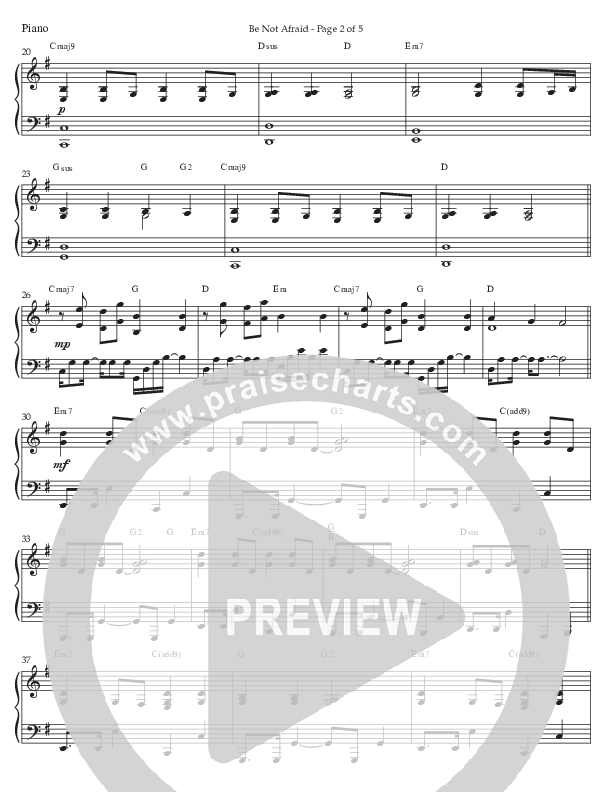 Be Not Afraid (Choral Anthem SATB) Piano Sheet (Prestonwood Worship / Prestonwood Choir / Arr. Jonathan Walker)