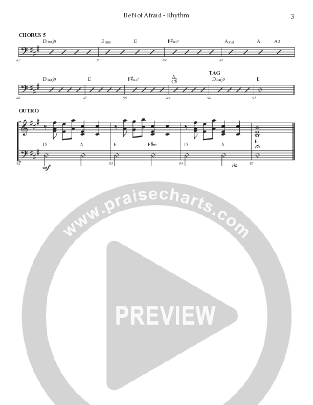 Be Not Afraid (Choral Anthem SATB) Rhythm Chart (Prestonwood Worship / Prestonwood Choir / Arr. Jonathan Walker)