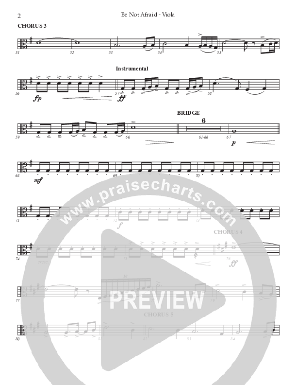 Be Not Afraid (Choral Anthem SATB) Viola (Prestonwood Worship / Prestonwood Choir / Arr. Jonathan Walker)