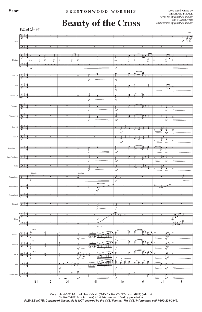 Beauty Of The Cross (Choral Anthem) Conductor's Score (Prestonwood Choir / Arr. Jonathan Walker)