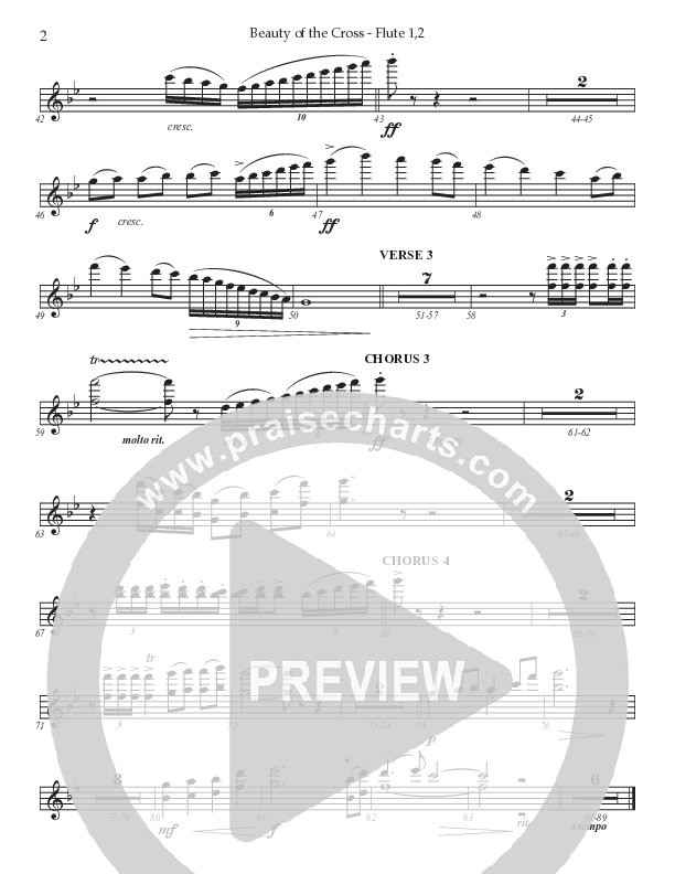 Beauty Of The Cross (Choral Anthem SATB) Flute 1/2 (Prestonwood Worship / Prestonwood Choir / Arr. Jonathan Walker)