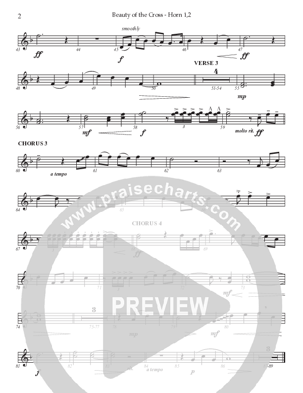 Beauty Of The Cross (Choral Anthem) French Horn 1/2 (Prestonwood Choir / Arr. Jonathan Walker)