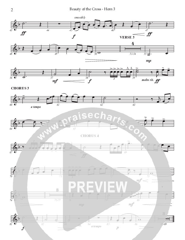 Beauty Of The Cross (Choral Anthem SATB) French Horn 3 (Prestonwood Worship / Prestonwood Choir / Arr. Jonathan Walker)