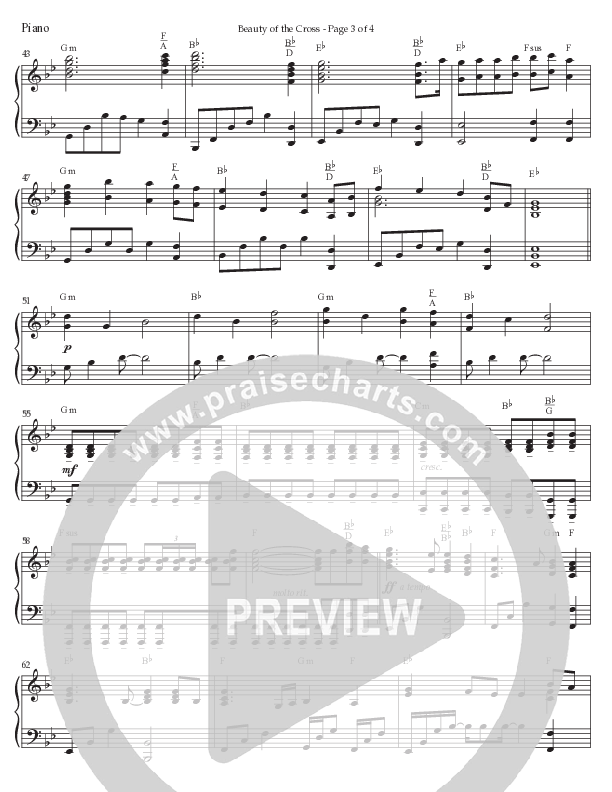 Beauty Of The Cross (Choral Anthem SATB) Piano Sheet (Prestonwood Worship / Prestonwood Choir / Arr. Jonathan Walker)