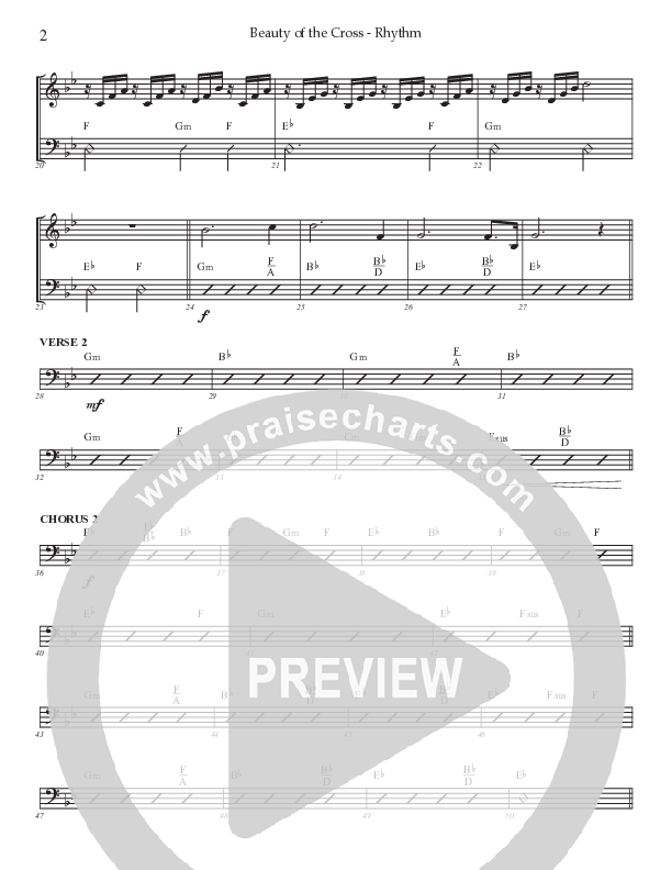 Beauty Of The Cross (Choral Anthem SATB) Rhythm Chart (Prestonwood Worship / Prestonwood Choir / Arr. Jonathan Walker)