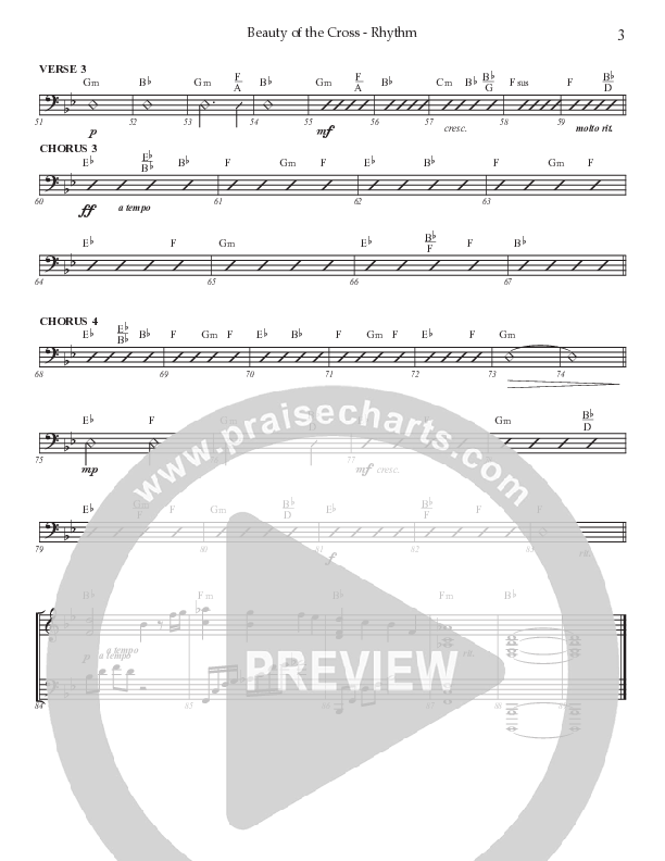 Beauty Of The Cross (Choral Anthem) Rhythm Chart (Prestonwood Choir / Arr. Jonathan Walker)