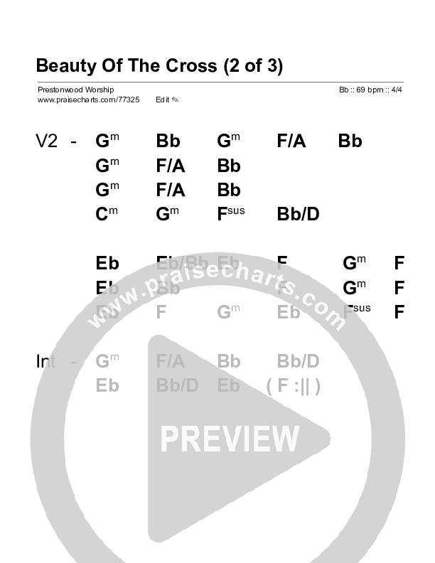 Beauty Of The Cross (Choral Anthem SATB) Stage Chart (Prestonwood Choir / Arr. Jonathan Walker)