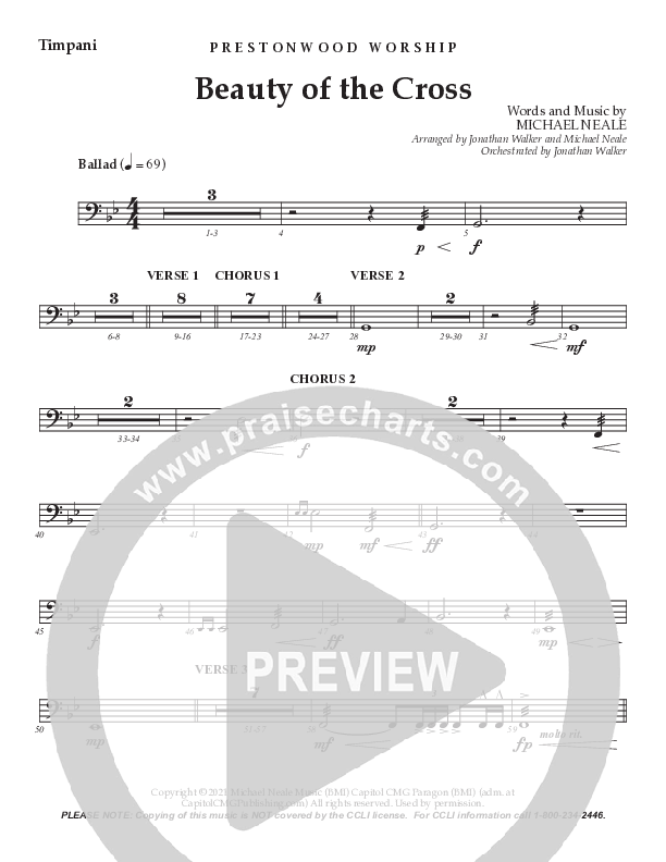 Beauty Of The Cross (Choral Anthem) Timpani (Prestonwood Choir / Arr. Jonathan Walker)