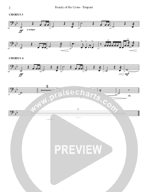 Beauty Of The Cross (Choral Anthem SATB) Timpani (Prestonwood Worship / Prestonwood Choir / Arr. Jonathan Walker)