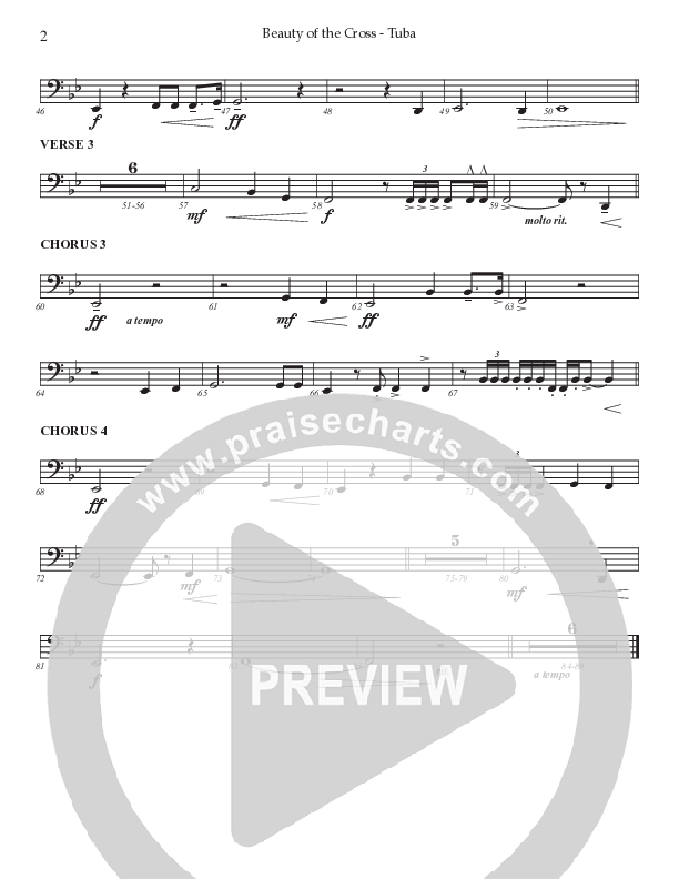 Beauty Of The Cross (Choral Anthem SATB) Tuba (Prestonwood Choir / Arr. Jonathan Walker)