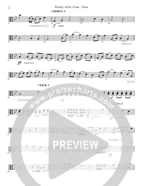 Beauty Of The Cross (Choral Anthem SATB) Viola (Prestonwood Worship / Prestonwood Choir / Arr. Jonathan Walker)