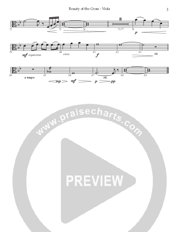 Beauty Of The Cross (Choral Anthem SATB) Viola (Prestonwood Worship / Prestonwood Choir / Arr. Jonathan Walker)