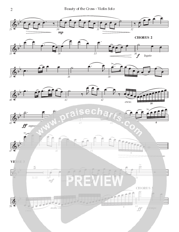 Beauty Of The Cross (Choral Anthem SATB) Violins (Prestonwood Worship / Prestonwood Choir / Arr. Jonathan Walker)