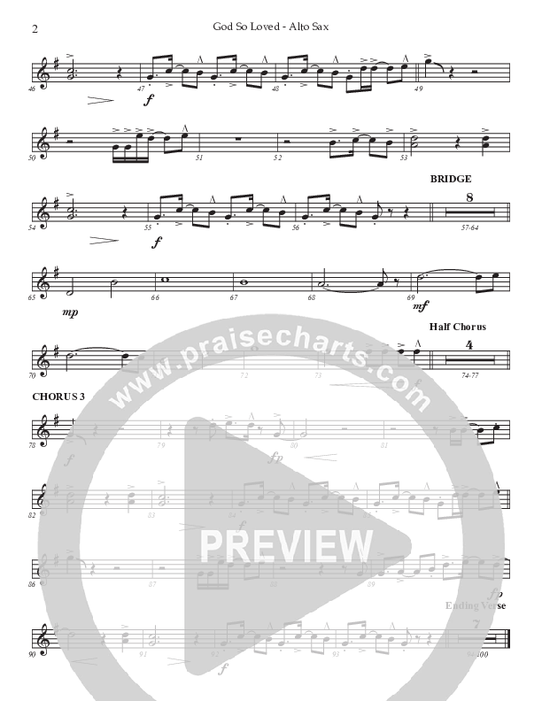 God So Loved (Choral Anthem SATB) Alto Sax (Prestonwood Worship / Prestonwood Choir / Arr. Jonathan Walker)