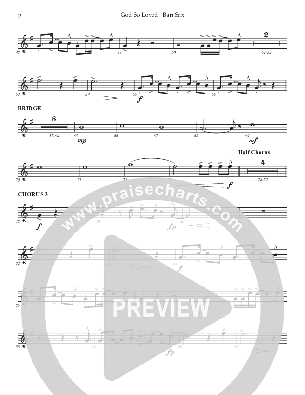 God So Loved (Choral Anthem SATB) Bari Sax (Prestonwood Worship / Prestonwood Choir / Arr. Jonathan Walker)