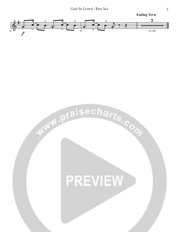 God So Loved (Choral Anthem SATB) Bari Sax (Prestonwood Worship / Prestonwood Choir / Arr. Jonathan Walker)