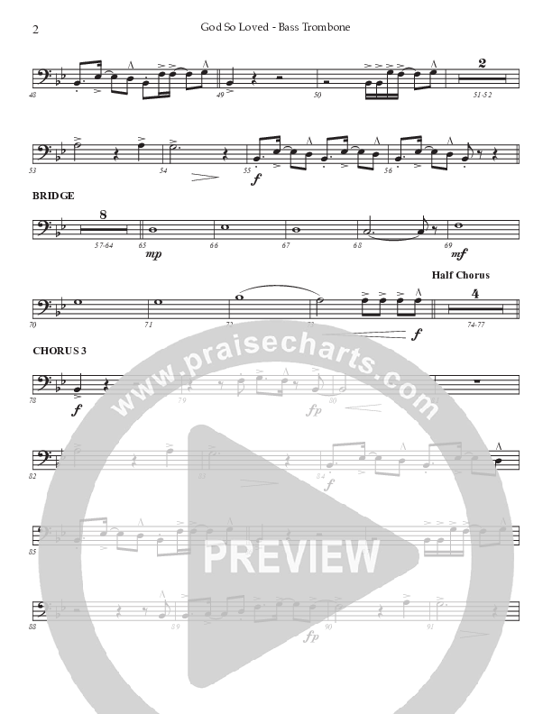 God So Loved (Choral Anthem SATB) Bass Trombone (Prestonwood Worship / Prestonwood Choir / Arr. Jonathan Walker)