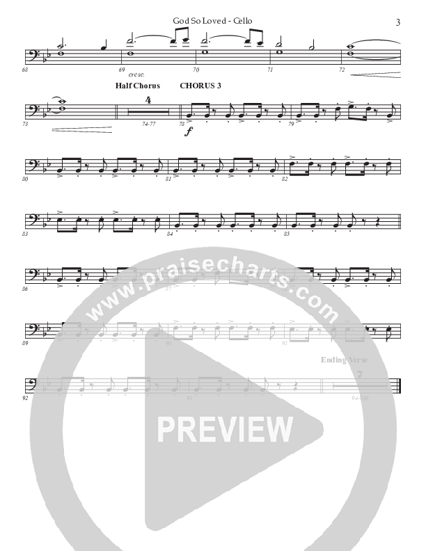 God So Loved (Choral Anthem SATB) Cello (Prestonwood Worship / Prestonwood Choir / Arr. Jonathan Walker)