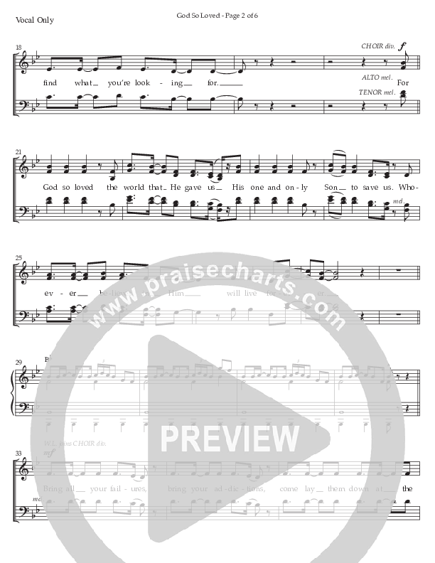 God So Loved (Choral Anthem SATB) Choir Sheet CH (Prestonwood Worship / Prestonwood Choir / Arr. Jonathan Walker)