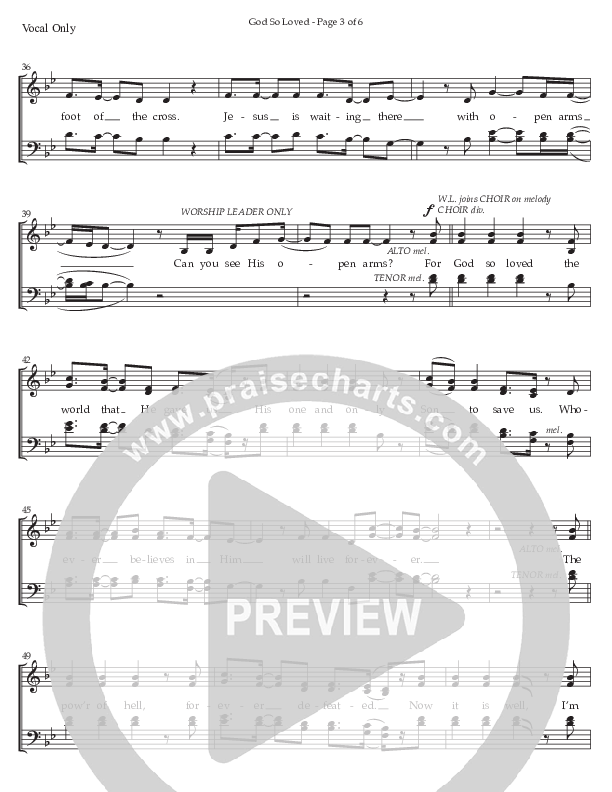 God So Loved (Choral Anthem SATB) Choir Sheet CH (Prestonwood Worship / Prestonwood Choir / Arr. Jonathan Walker)