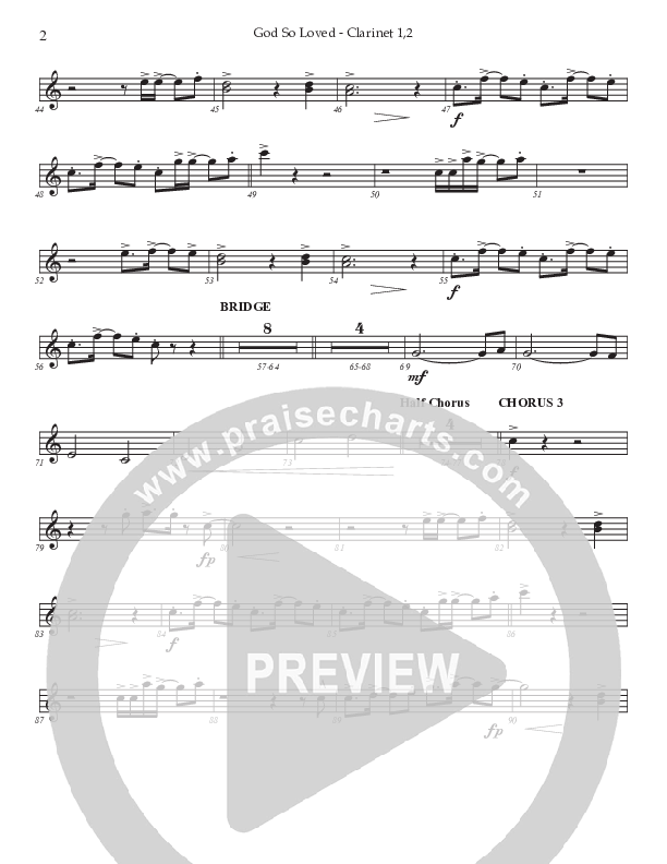 God So Loved (Choral Anthem SATB) Clarinet 1/2 (Prestonwood Worship / Prestonwood Choir / Arr. Jonathan Walker)