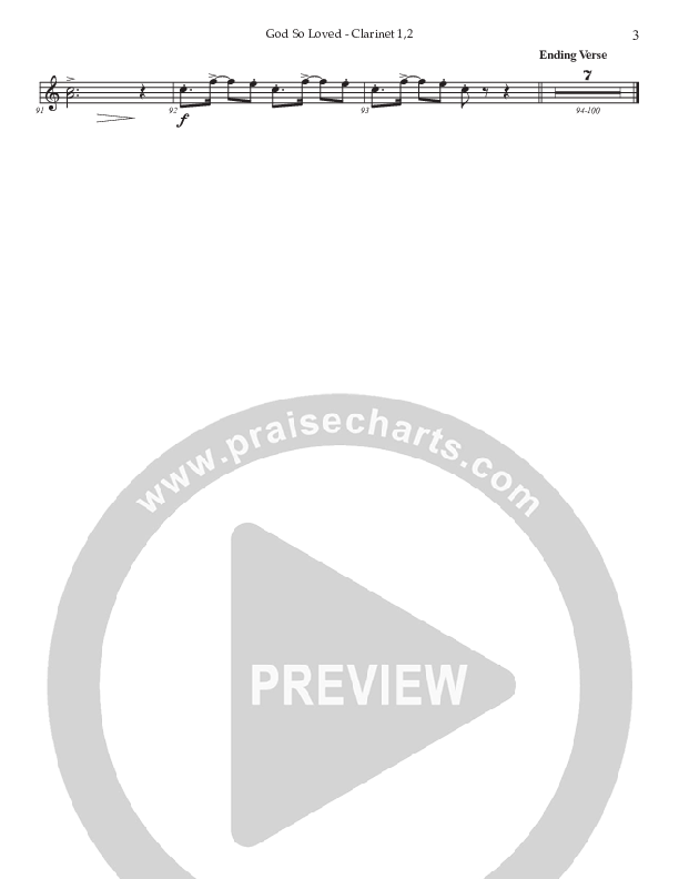 God So Loved (Choral Anthem SATB) Clarinet 1/2 (Prestonwood Worship / Prestonwood Choir / Arr. Jonathan Walker)