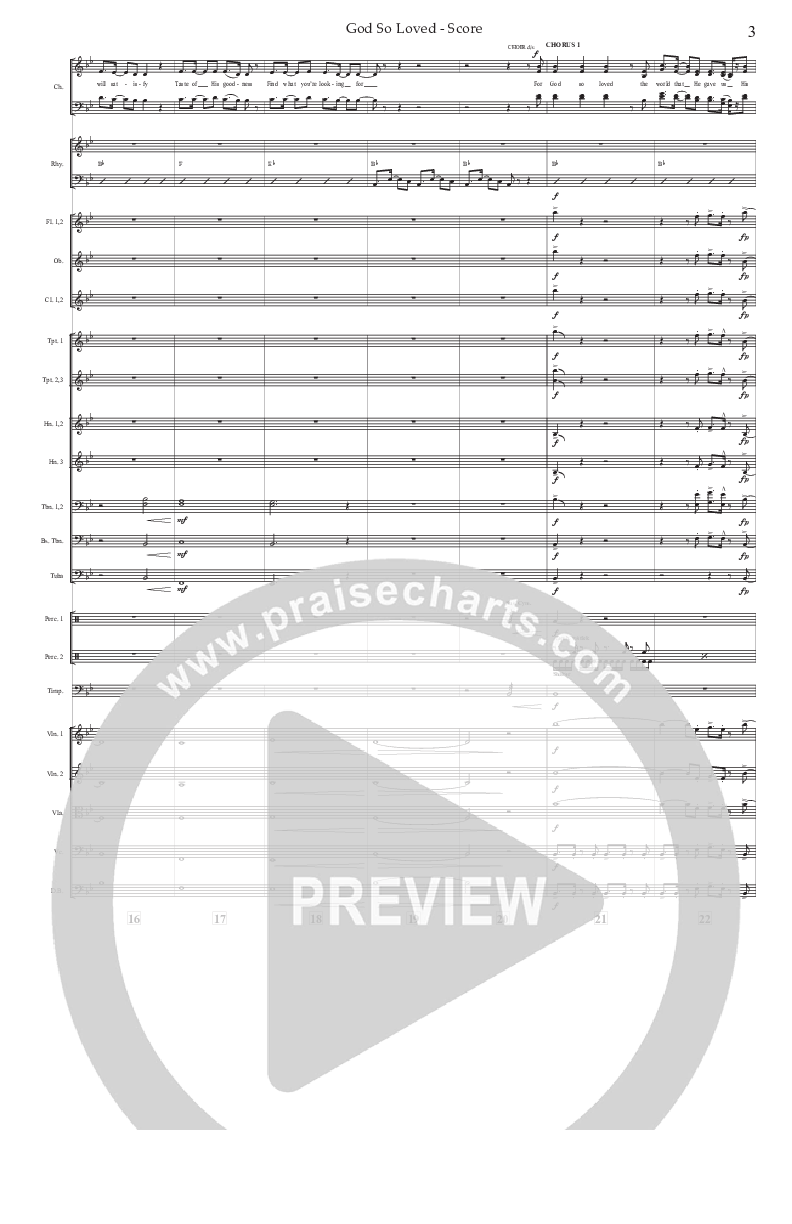 God So Loved (Choral Anthem SATB) Conductor's Score (Prestonwood Worship / Prestonwood Choir / Arr. Jonathan Walker)