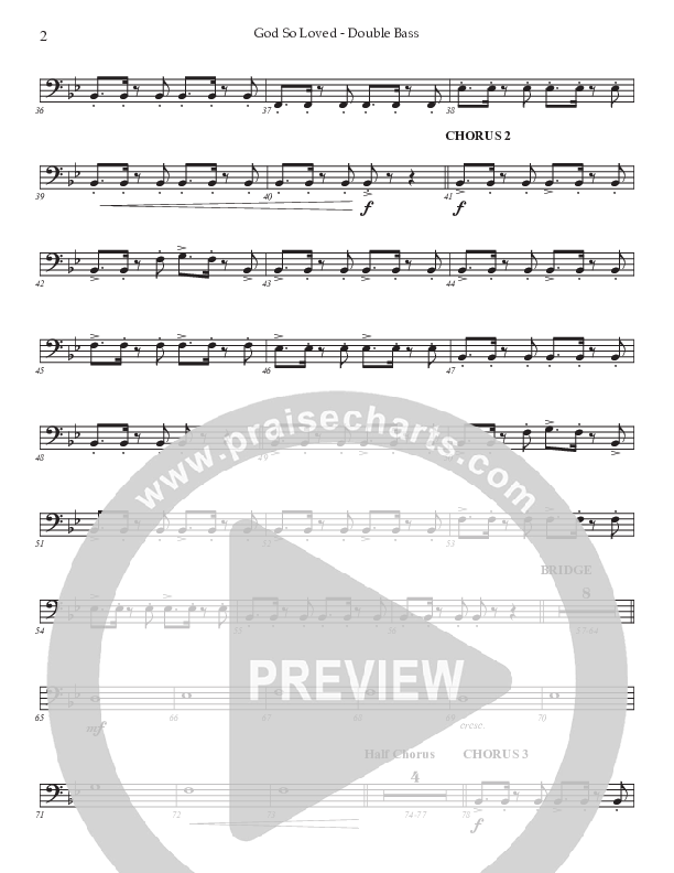God So Loved (Choral Anthem SATB) Double Bass (Prestonwood Worship / Prestonwood Choir / Arr. Jonathan Walker)