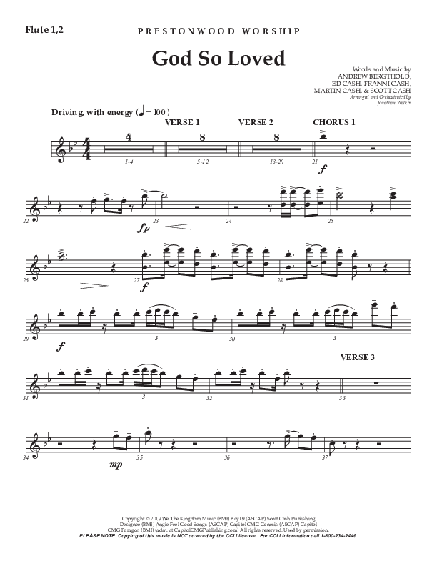 God So Loved (Choral Anthem SATB) Flute 1/2 (Prestonwood Worship / Prestonwood Choir / Arr. Jonathan Walker)