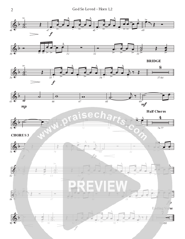 God So Loved (Choral Anthem SATB) French Horn 1/2 (Prestonwood Worship / Prestonwood Choir / Arr. Jonathan Walker)