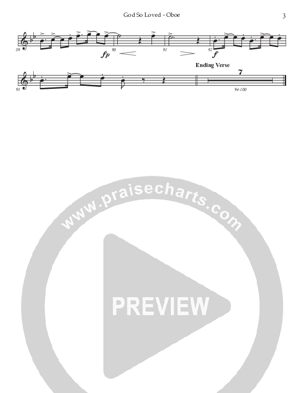 God So Loved (Choral Anthem SATB) Oboe (Prestonwood Worship / Prestonwood Choir / Arr. Jonathan Walker)