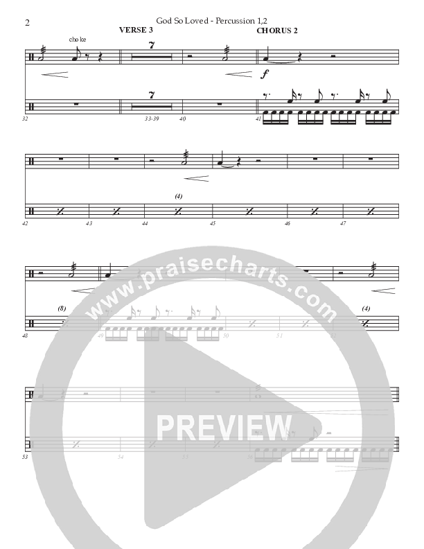 God So Loved (Choral Anthem SATB) Percussion 1/2 (Prestonwood Worship / Prestonwood Choir / Arr. Jonathan Walker)