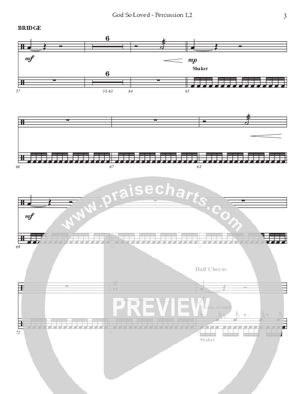 God So Loved (Choral Anthem SATB) Percussion 1/2 (Prestonwood Worship / Prestonwood Choir / Arr. Jonathan Walker)