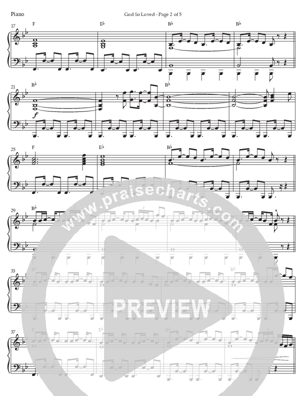 God So Loved (Choral Anthem SATB) Piano Sheet (Prestonwood Worship / Prestonwood Choir / Arr. Jonathan Walker)