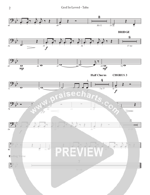 God So Loved (Choral Anthem SATB) Tuba (Prestonwood Worship / Prestonwood Choir / Arr. Jonathan Walker)