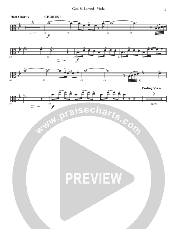 God So Loved (Choral Anthem SATB) Viola (Prestonwood Worship / Prestonwood Choir / Arr. Jonathan Walker)