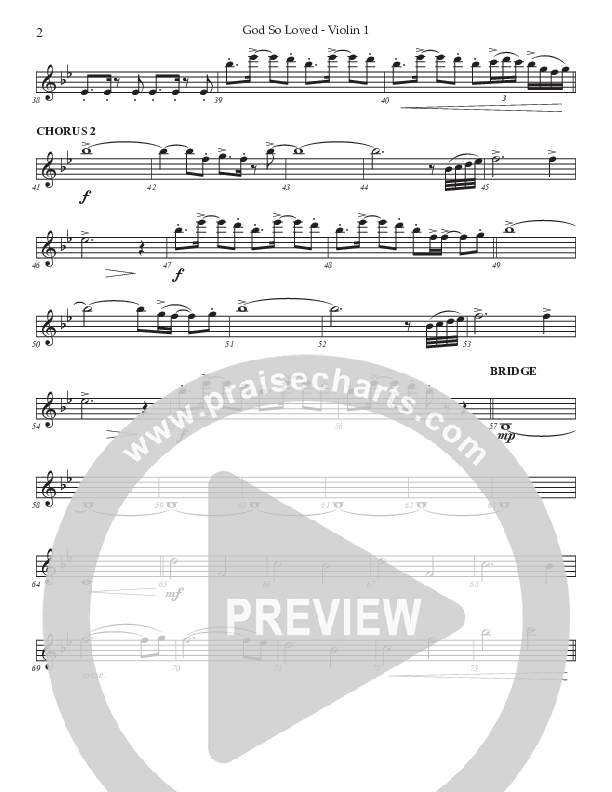 God So Loved (Choral Anthem SATB) Violin 1 (Prestonwood Worship / Prestonwood Choir / Arr. Jonathan Walker)