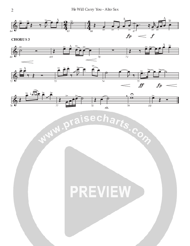 He Will Carry You (Choral Anthem SATB) Alto Sax (Prestonwood Worship / Prestonwood Choir / Arr. Jonathan Walker)