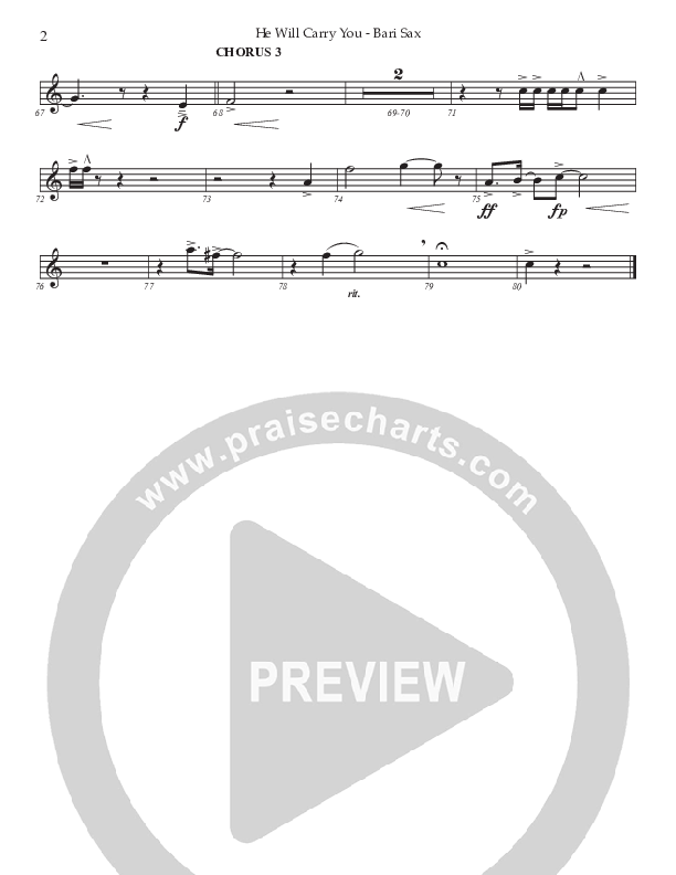 He Will Carry You (Choral Anthem SATB) Bari Sax (Prestonwood Worship / Prestonwood Choir / Arr. Jonathan Walker)