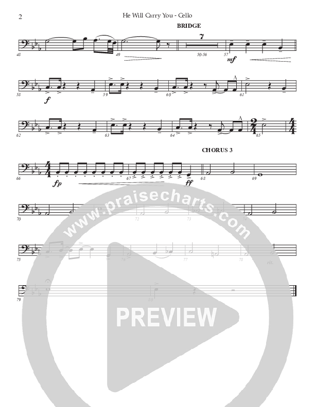 He Will Carry You (Choral Anthem SATB) Cello (Prestonwood Worship / Prestonwood Choir / Arr. Jonathan Walker)