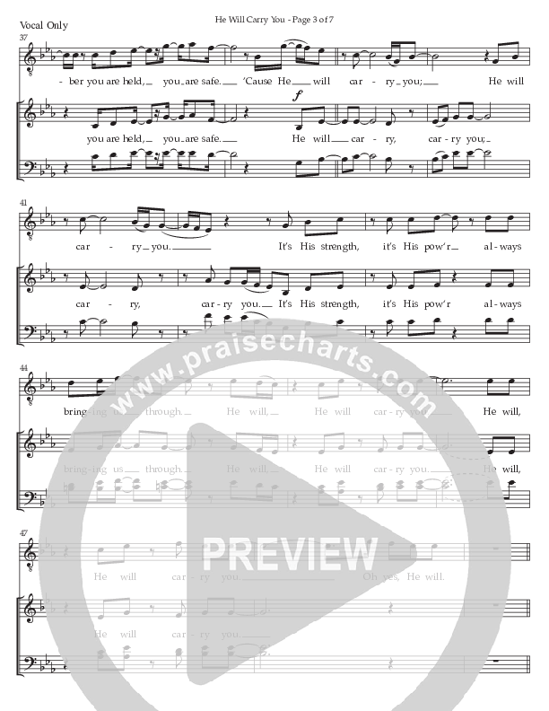 He Will Carry You (Choral Anthem SATB) Choir Sheet CH (Prestonwood Worship / Prestonwood Choir / Arr. Jonathan Walker)