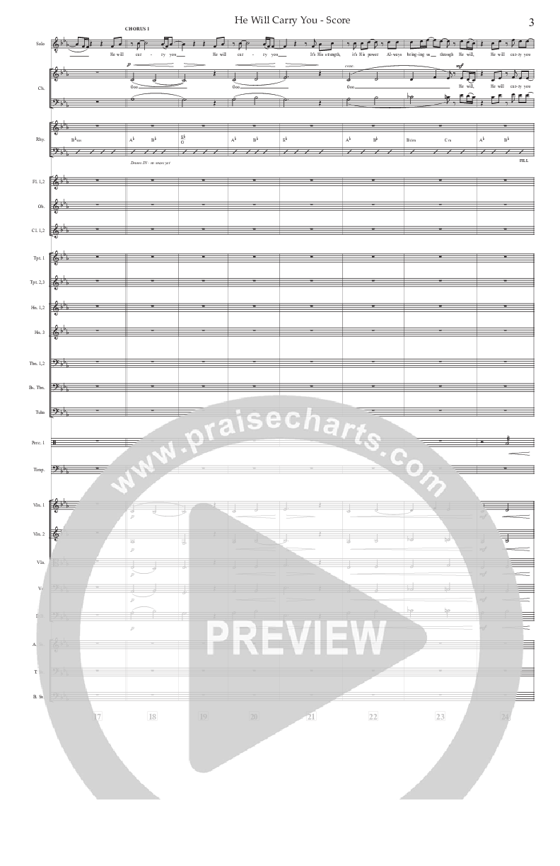 He Will Carry You (Choral Anthem SATB) Conductor's Score (Prestonwood Worship / Prestonwood Choir / Arr. Jonathan Walker)
