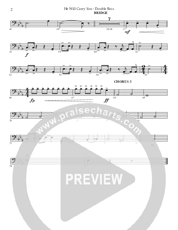 He Will Carry You (Choral Anthem SATB) Double Bass (Prestonwood Worship / Prestonwood Choir / Arr. Jonathan Walker)