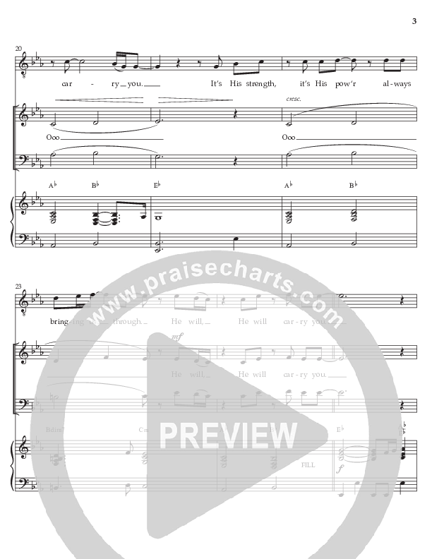 He Will Carry You (Choral Anthem SATB) Octavo (Vocals & Piano) (Prestonwood Worship / Prestonwood Choir / Arr. Jonathan Walker)