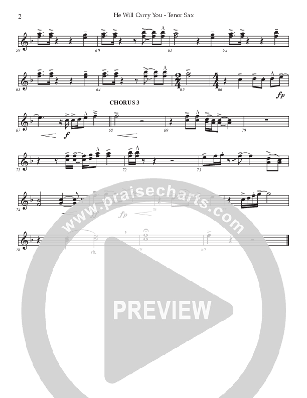 He Will Carry You (Choral Anthem SATB) Tenor Sax 2 (Prestonwood Worship / Prestonwood Choir / Arr. Jonathan Walker)