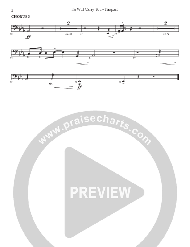 He Will Carry You (Choral Anthem SATB) Timpani (Prestonwood Worship / Prestonwood Choir / Arr. Jonathan Walker)