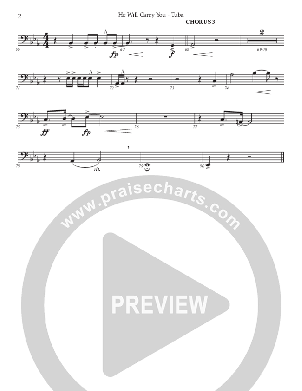 He Will Carry You (Choral Anthem SATB) Tuba (Prestonwood Worship / Prestonwood Choir / Arr. Jonathan Walker)