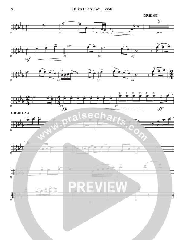 He Will Carry You (Choral Anthem SATB) Viola (Prestonwood Worship / Prestonwood Choir / Arr. Jonathan Walker)