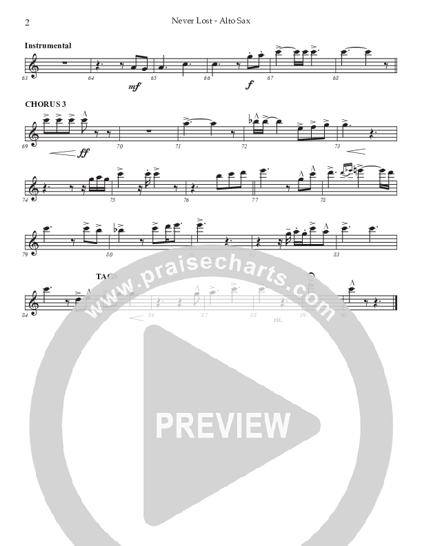 Never Lost (Choral Anthem SATB) Alto Sax (Prestonwood Worship / Prestonwood Choir / Arr. Jonathan Walker)